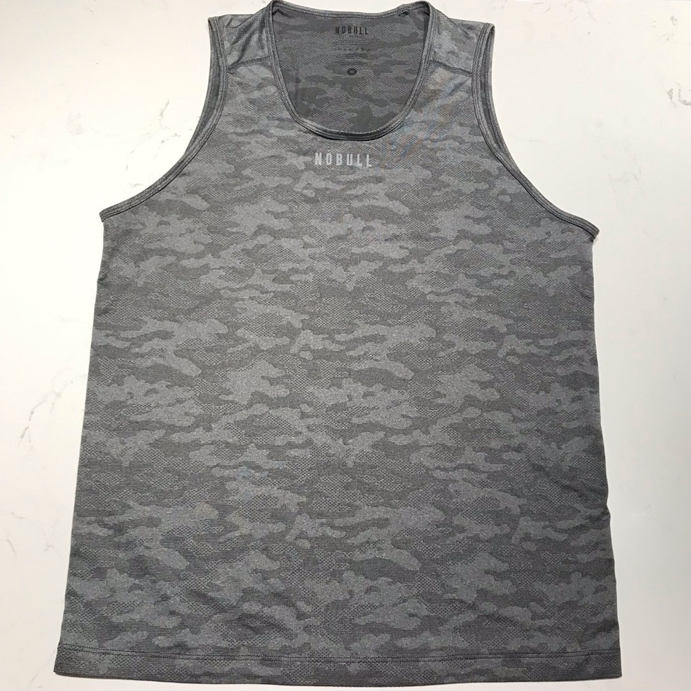 NOBULL Gray/Black Camo Performance Tank Medium